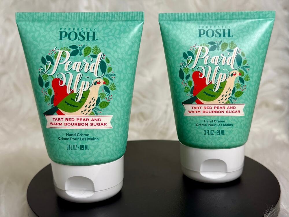 2 Pack Perfectly Posh PEAR'D UP Big Fat Yummy Hand Creme Cream-Pear Bourbon